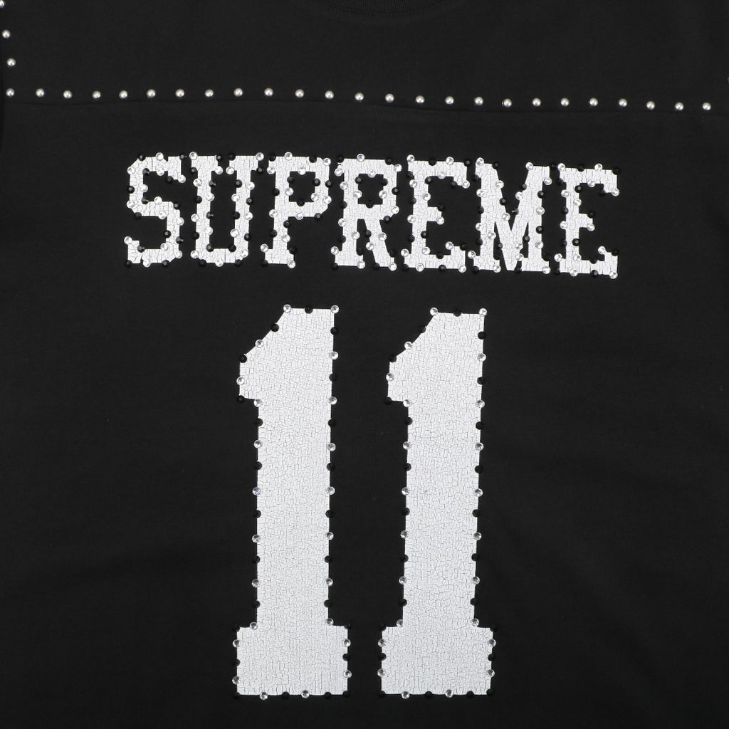 Supreme No.11 Crystal Rhinestone Football Jersey Tee – Black