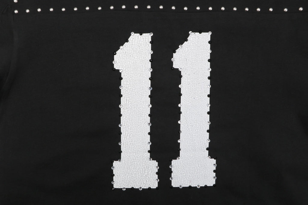 Supreme No.11 Crystal Rhinestone Football Jersey Tee – Black