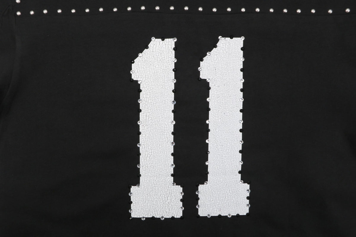 Supreme No.11 Crystal Rhinestone Football Jersey Tee – Black