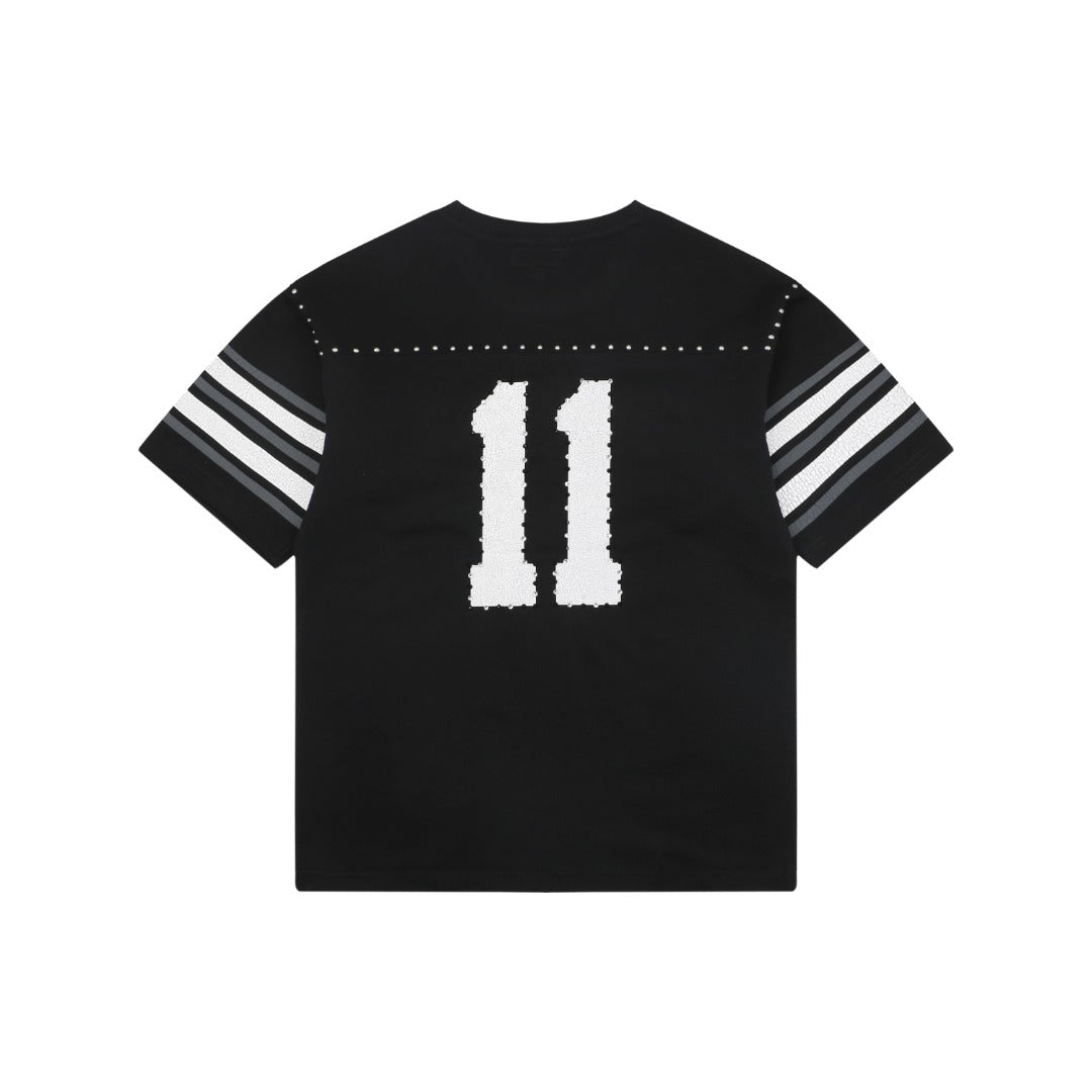 Supreme No.11 Crystal Rhinestone Football Jersey Tee – Black