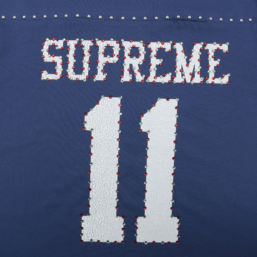 Supreme No.11 Crystal Rhinestone Football Jersey Tee – Navy