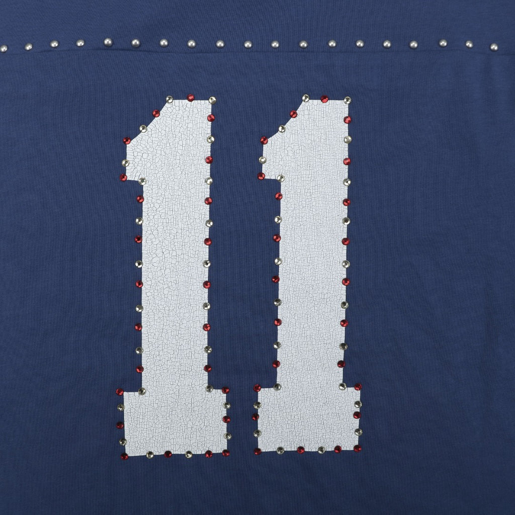 Supreme No.11 Crystal Rhinestone Football Jersey Tee – Navy
