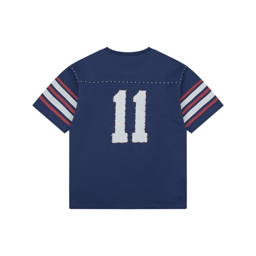 Supreme No.11 Crystal Rhinestone Football Jersey Tee – Navy