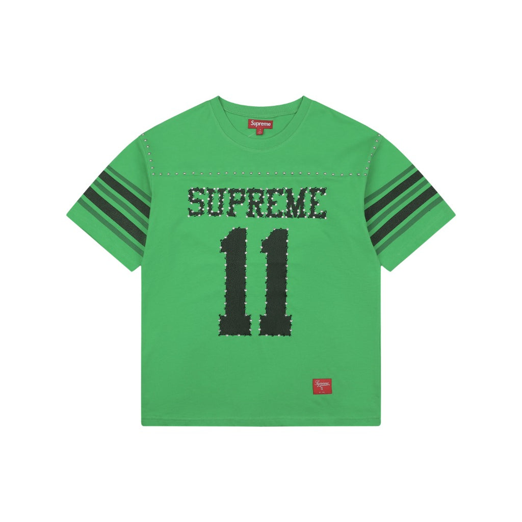 Supreme No.11 Crystal Rhinestone Football Jersey Tee – Green