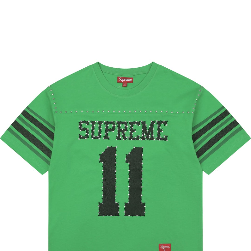 Supreme No.11 Crystal Rhinestone Football Jersey Tee – Green