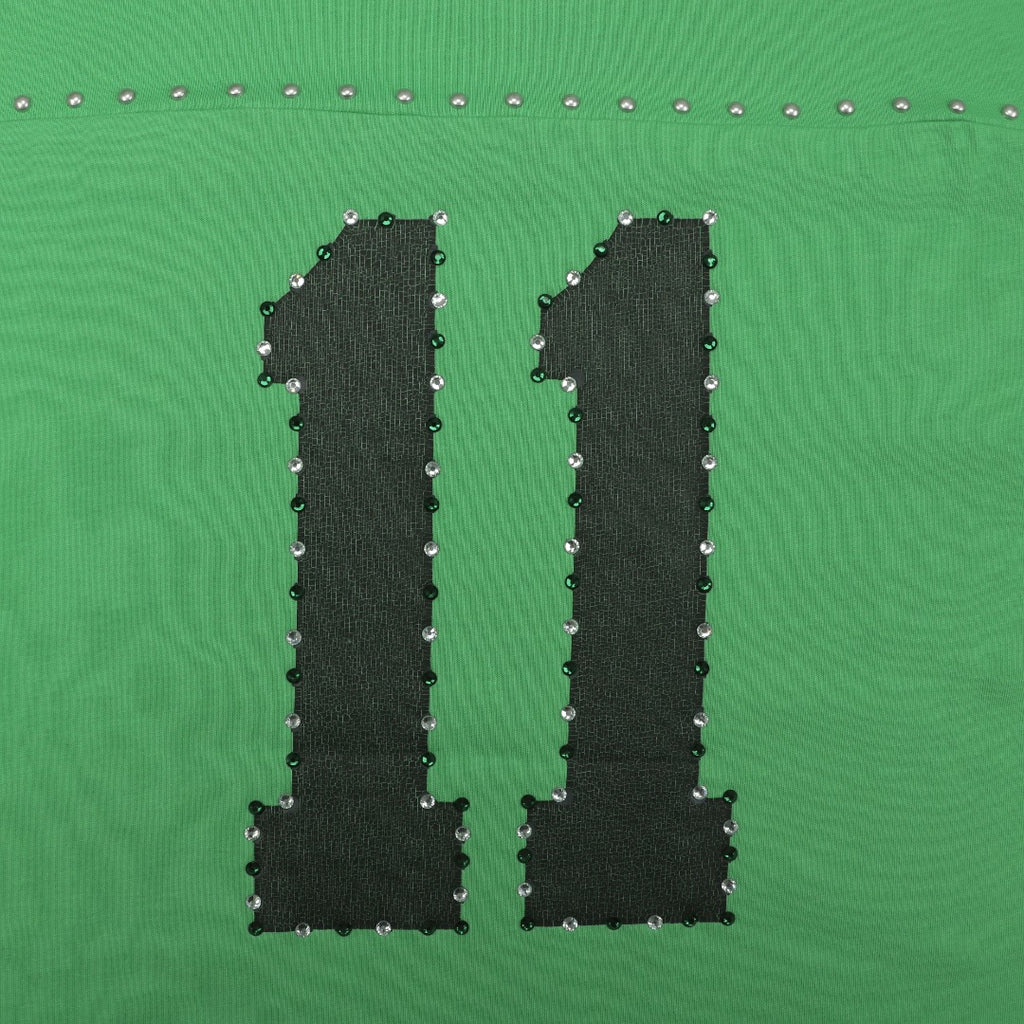 Supreme No.11 Crystal Rhinestone Football Jersey Tee – Green