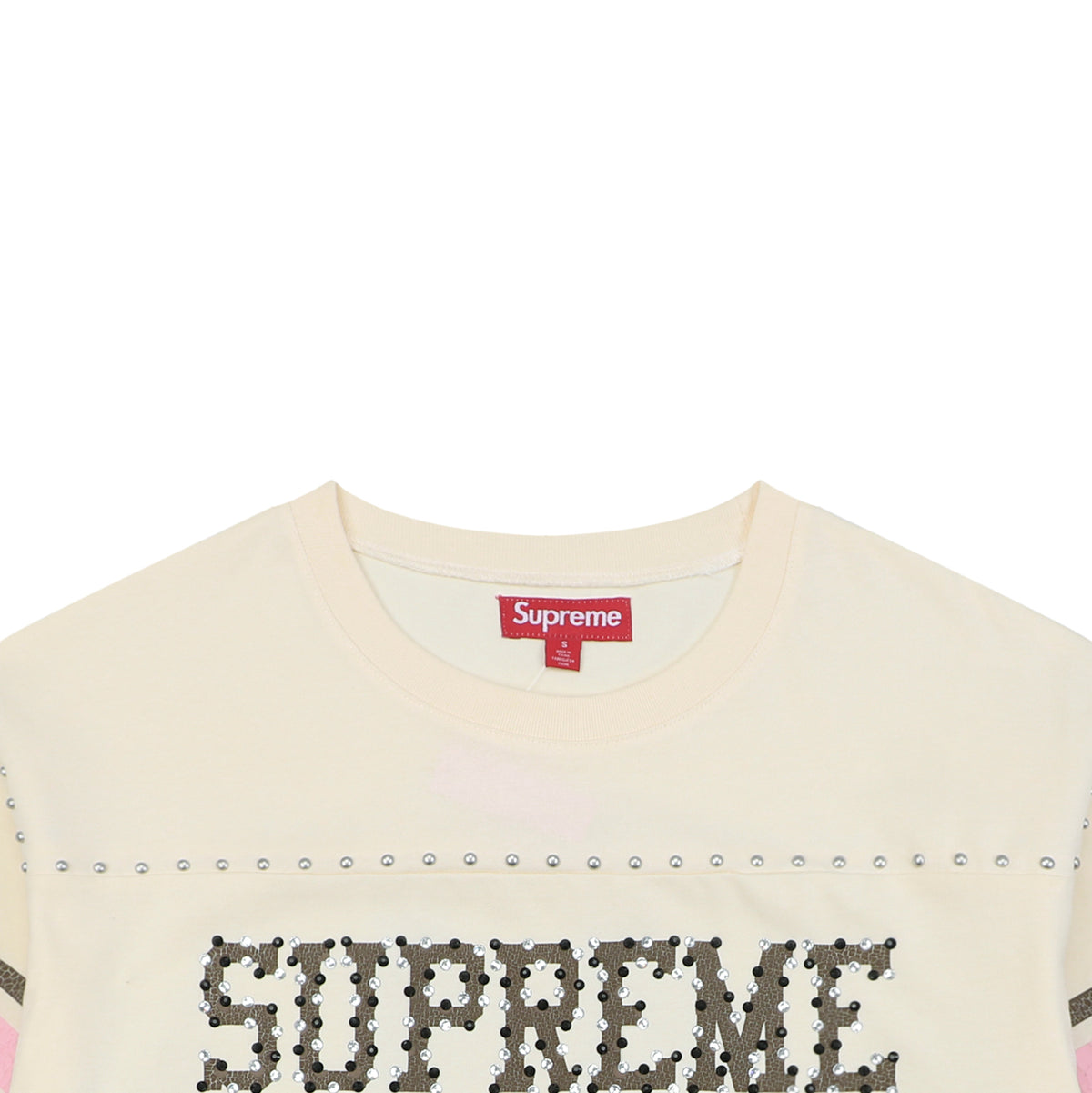 Supreme No.11 Crystal Rhinestone Football Jersey Tee – Cream
