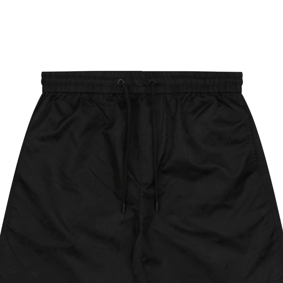 LV Landscape Silhouette Monogram Nylon Shorts – Black