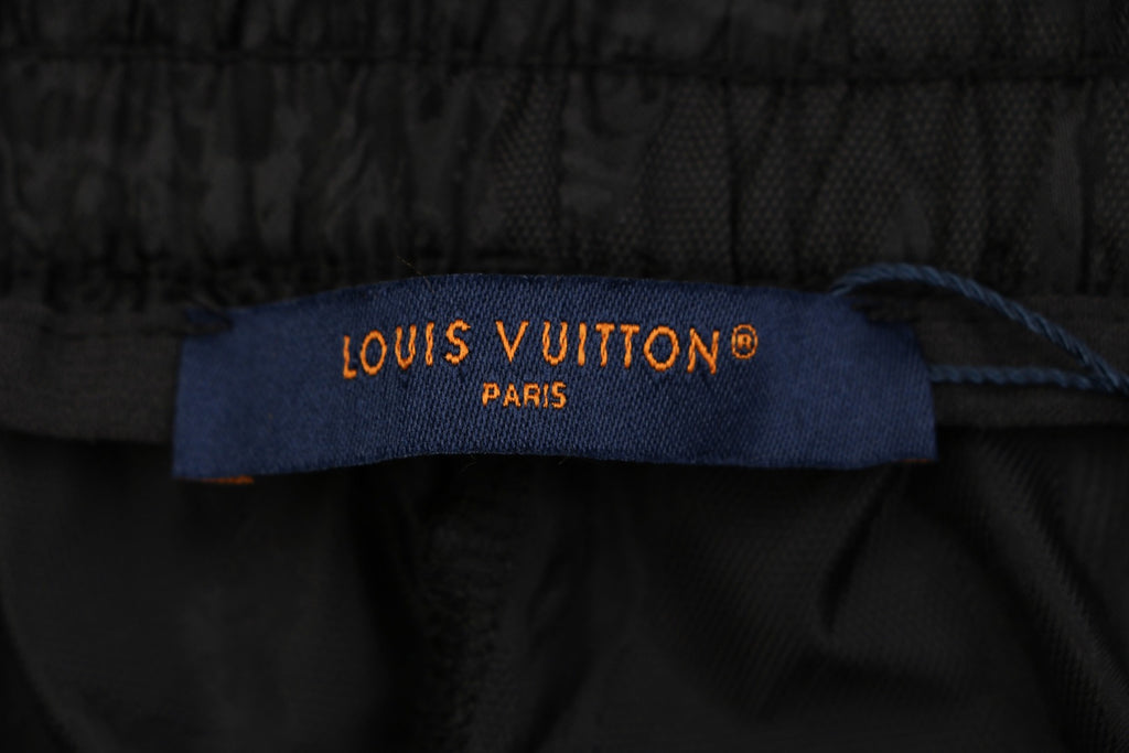 LV Landscape Silhouette Monogram Nylon Shorts – Black