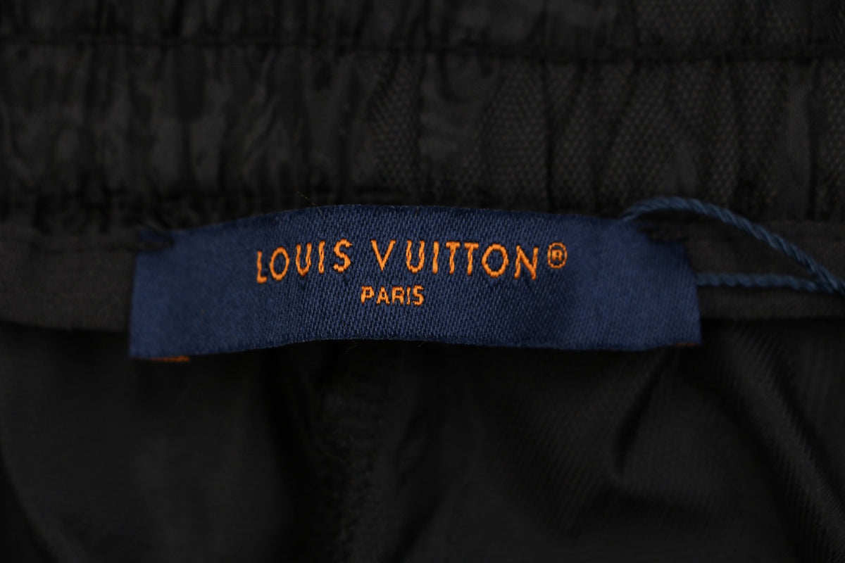 LV Landscape Silhouette Monogram Nylon Shorts – Black