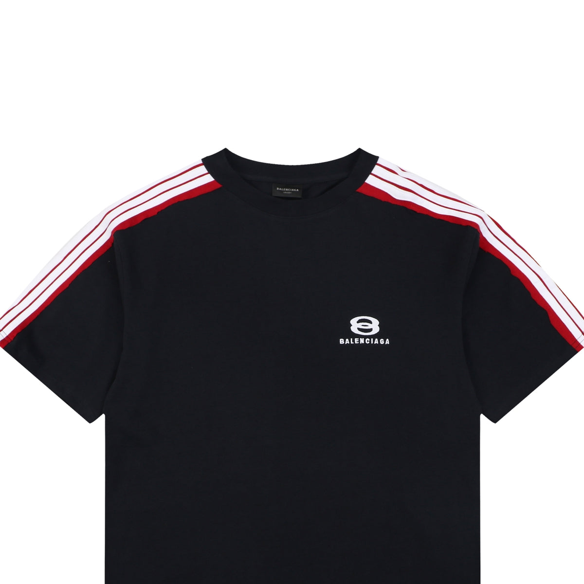 Balenciaga Double Ring Colorblock Stripe Short Sleeve Tee – Black