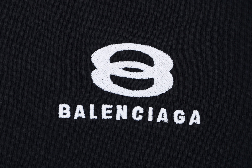 Balenciaga Double Ring Colorblock Stripe Short Sleeve Tee – Black