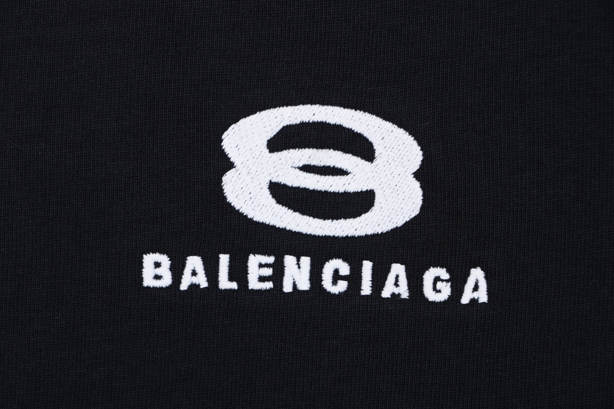 Balenciaga Double Ring Colorblock Stripe Short Sleeve Tee – Black