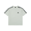Balenciaga Double Ring Colorblock Stripe Short Sleeve Tee – White