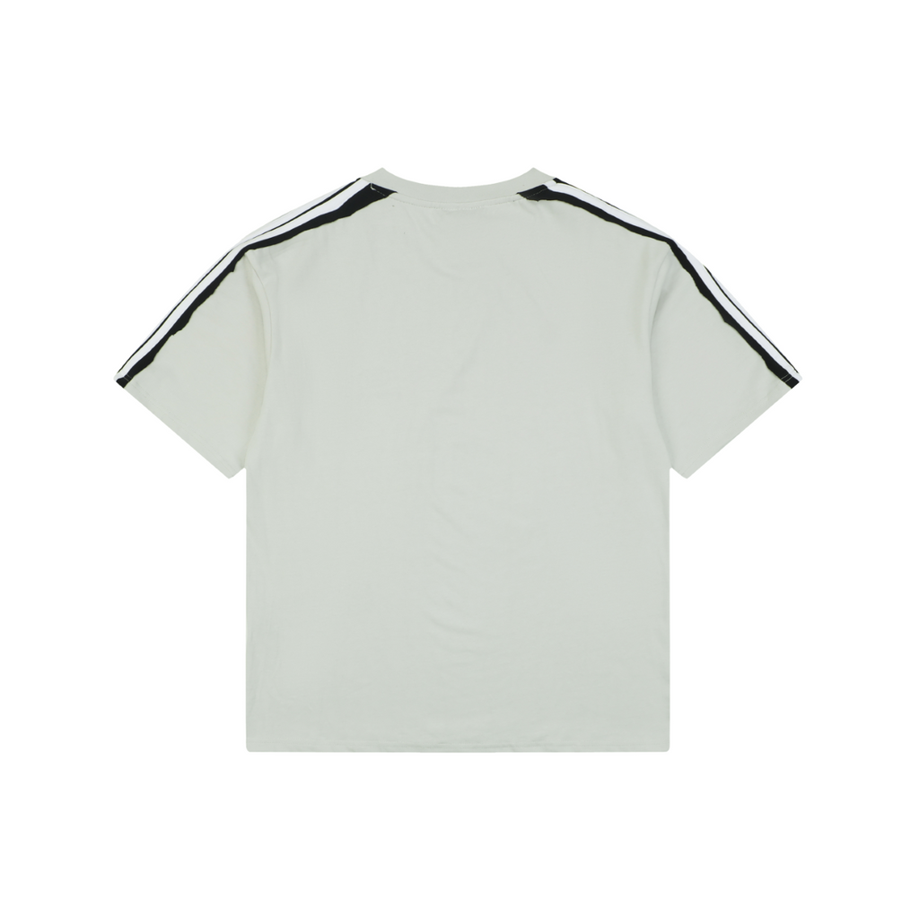 Balenciaga Double Ring Colorblock Stripe Short Sleeve Tee – White
