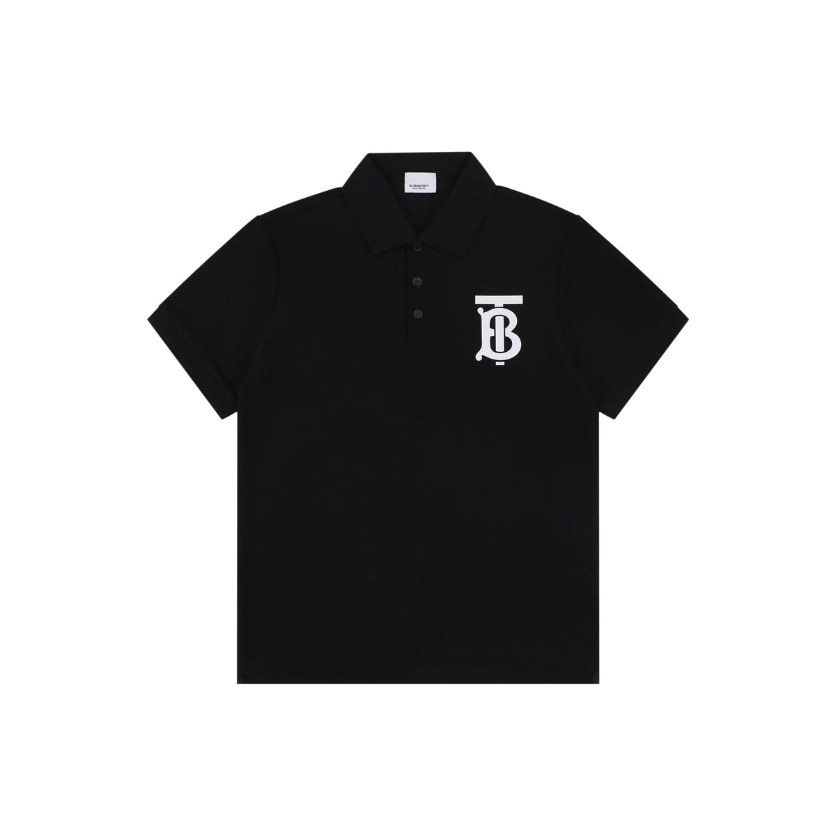 Burberry Oversized TB Monogram Silicone Logo Polo Shirt – Black