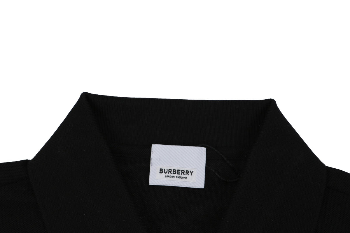 Burberry Oversized TB Monogram Silicone Logo Polo Shirt – Black