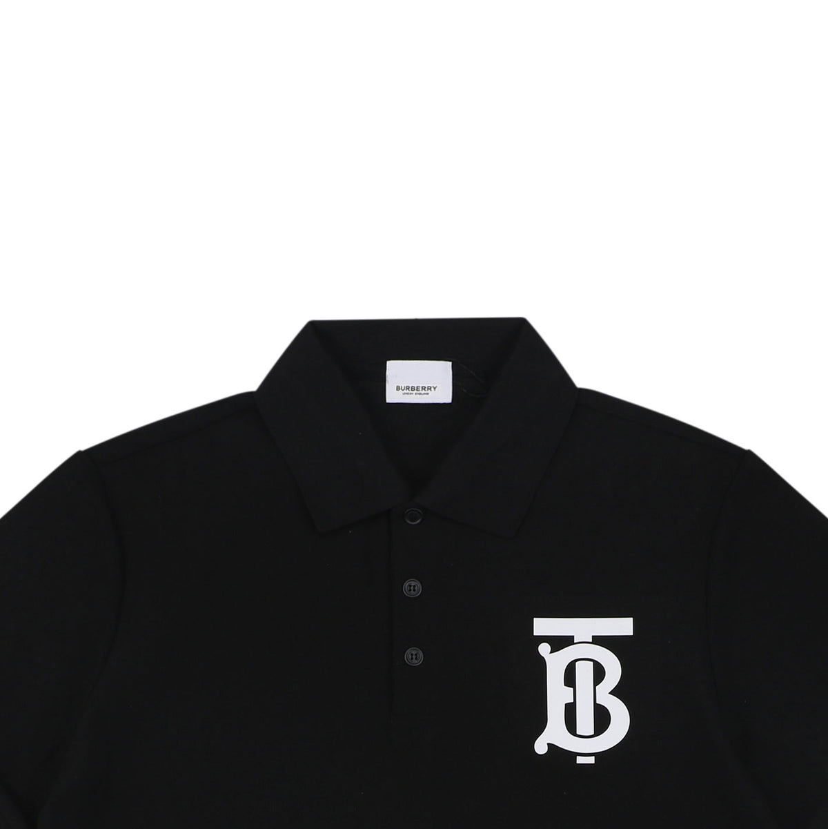 Burberry Oversized TB Monogram Silicone Logo Polo Shirt – Black