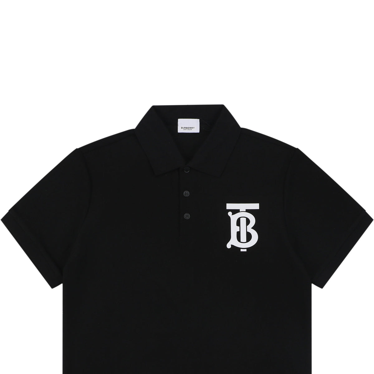 Burberry Oversized TB Monogram Silicone Logo Polo Shirt – Black