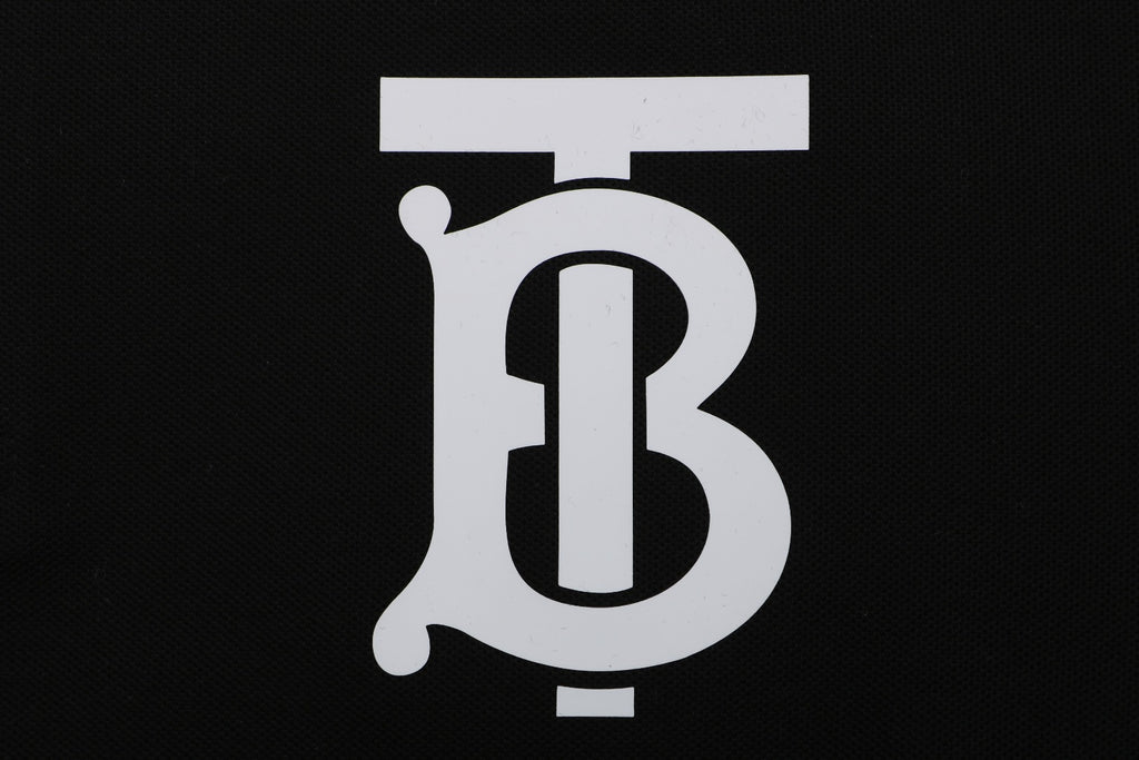 Burberry Oversized TB Monogram Silicone Logo Polo Shirt – Black