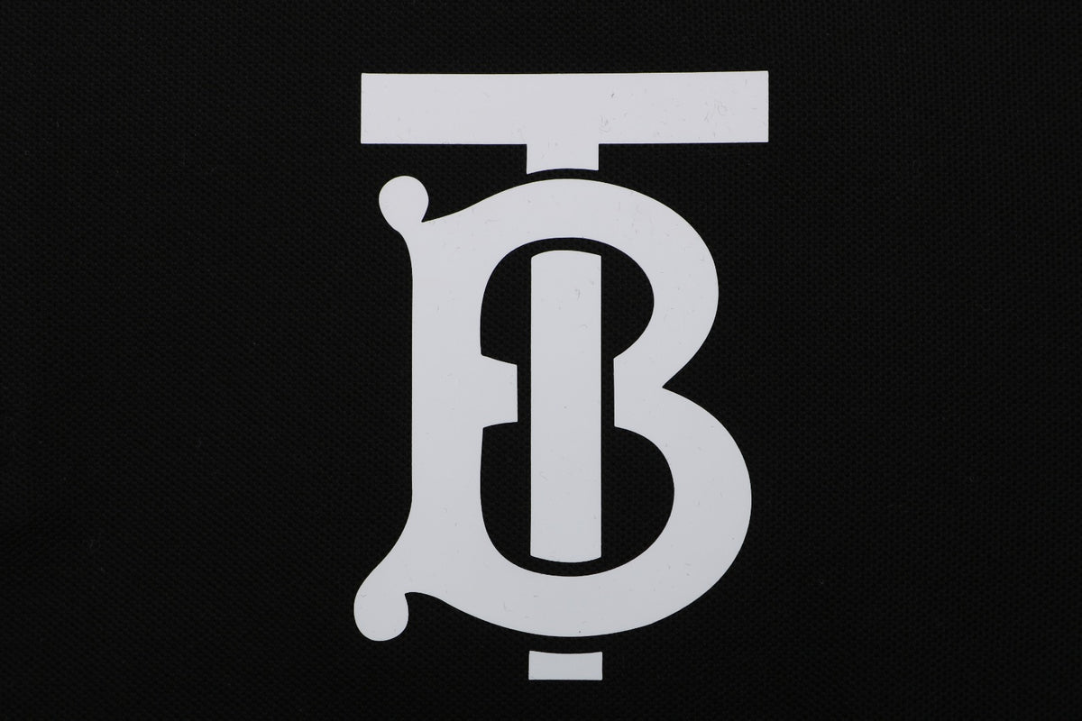 Burberry Oversized TB Monogram Silicone Logo Polo Shirt – Black