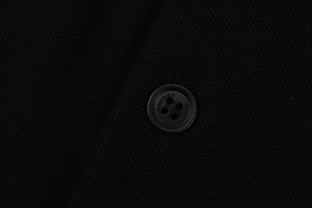 Burberry Oversized TB Monogram Silicone Logo Polo Shirt – Black