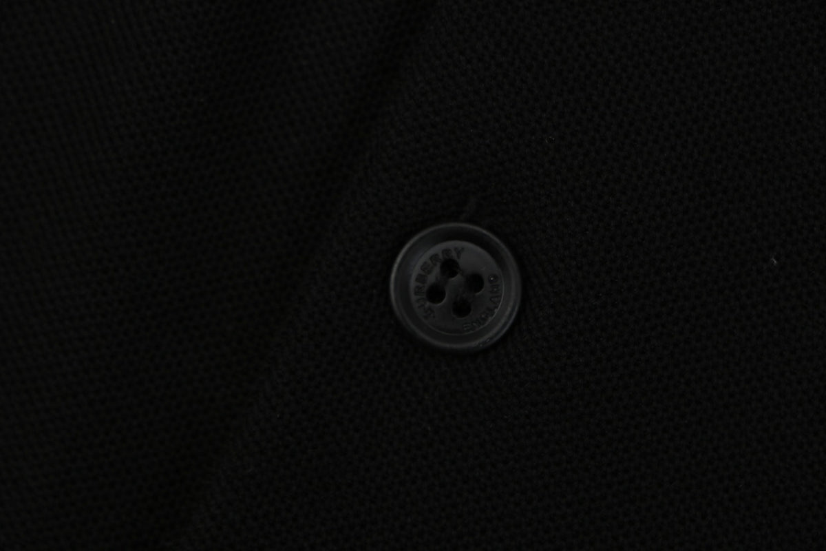 Burberry Oversized TB Monogram Silicone Logo Polo Shirt – Black
