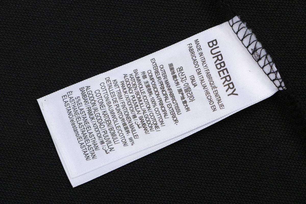Burberry Oversized TB Monogram Silicone Logo Polo Shirt – Black