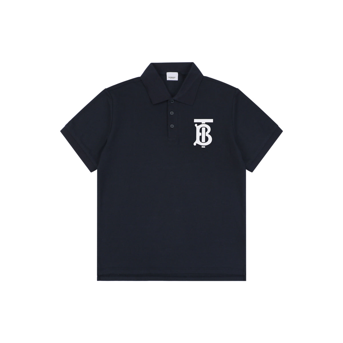 Burberry Oversized TB Monogram Silicone Logo Polo Shirt – Navy