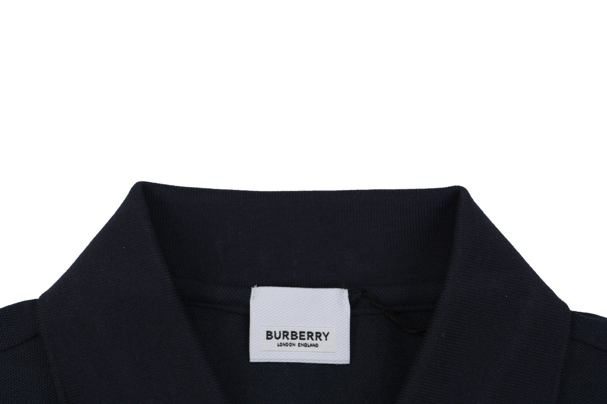 Burberry Oversized TB Monogram Silicone Logo Polo Shirt – Navy