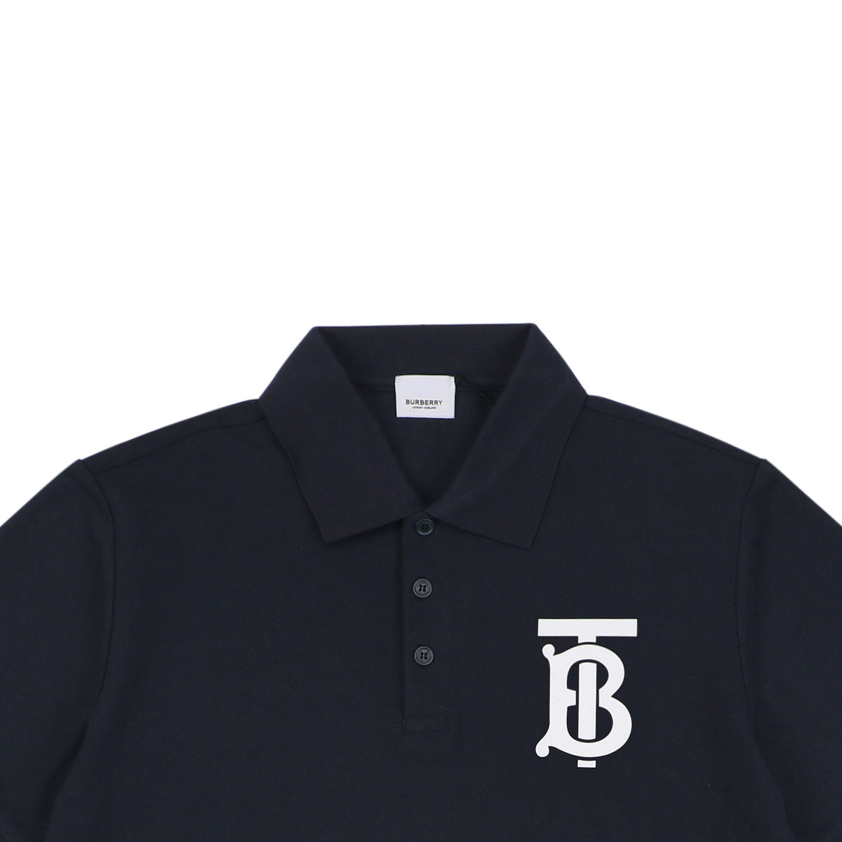 Burberry Oversized TB Monogram Silicone Logo Polo Shirt – Navy