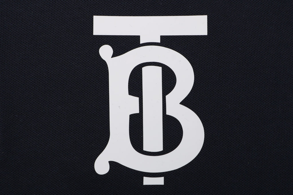 Burberry Oversized TB Monogram Silicone Logo Polo Shirt – Navy