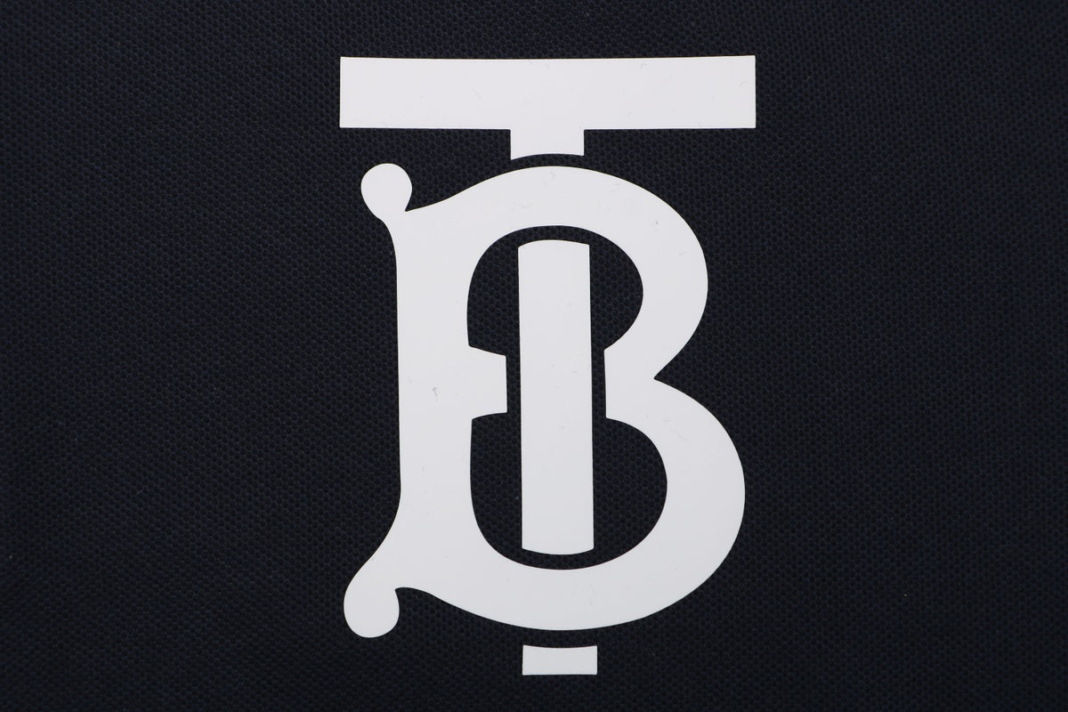 Burberry Oversized TB Monogram Silicone Logo Polo Shirt – Navy