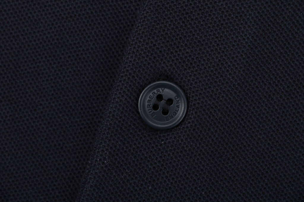 Burberry Oversized TB Monogram Silicone Logo Polo Shirt – Navy