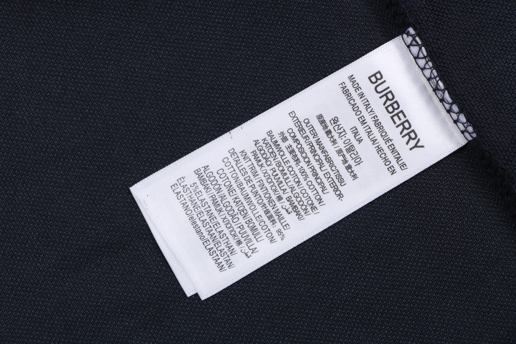 Burberry Oversized TB Monogram Silicone Logo Polo Shirt – Navy