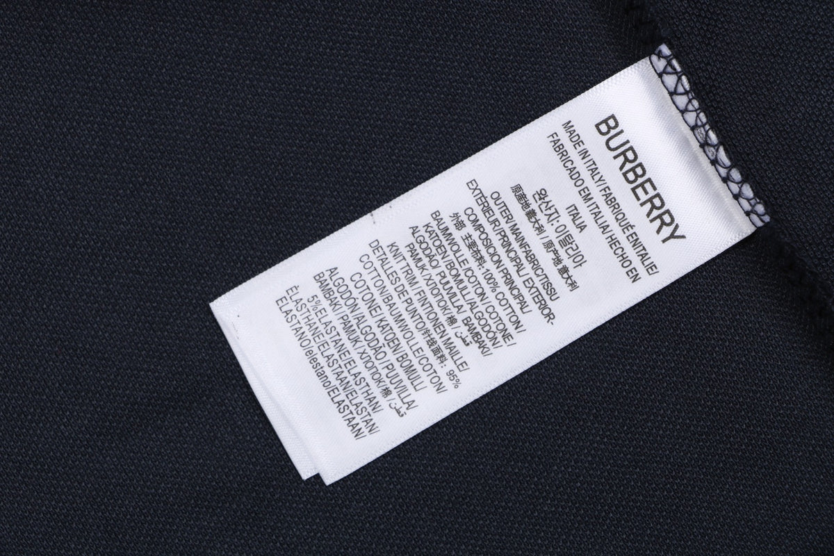Burberry Oversized TB Monogram Silicone Logo Polo Shirt – Navy