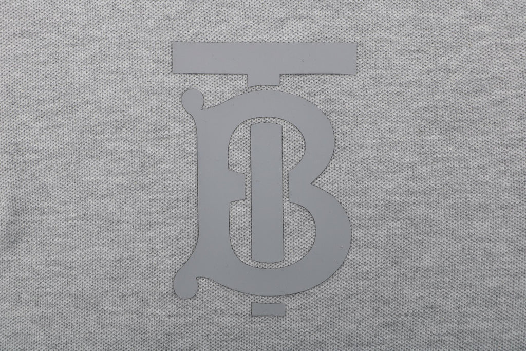 Burberry Oversized TB Monogram Silicone Logo Polo Shirt – Grey