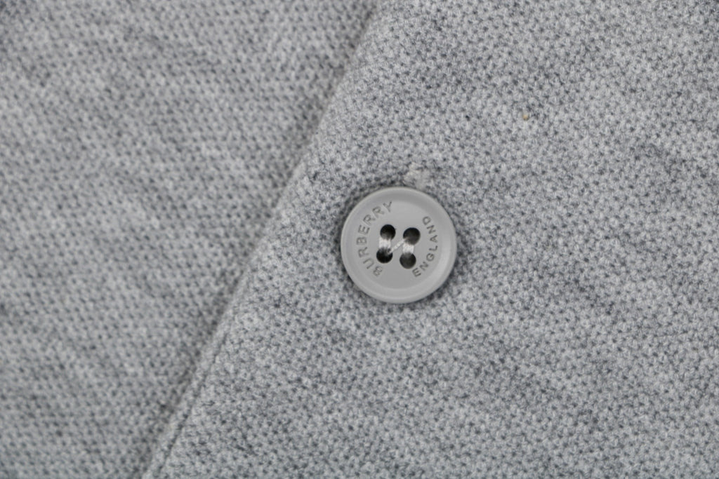 Burberry Oversized TB Monogram Silicone Logo Polo Shirt – Grey