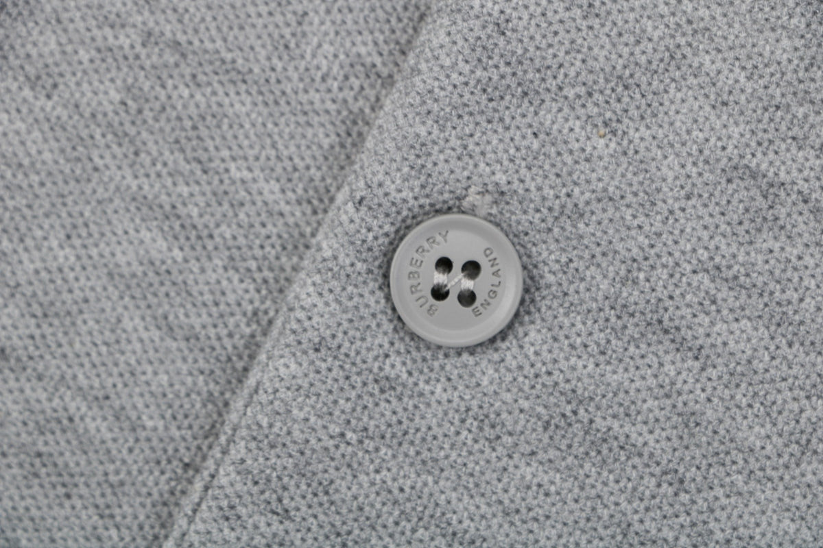 Burberry Oversized TB Monogram Silicone Logo Polo Shirt – Grey