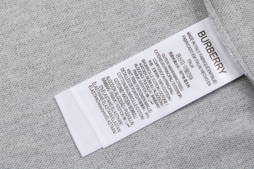 Burberry Oversized TB Monogram Silicone Logo Polo Shirt – Grey