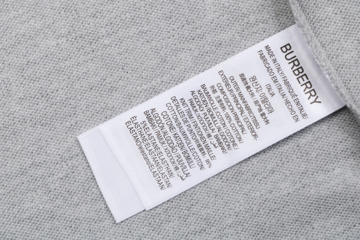 Burberry Oversized TB Monogram Silicone Logo Polo Shirt – Grey