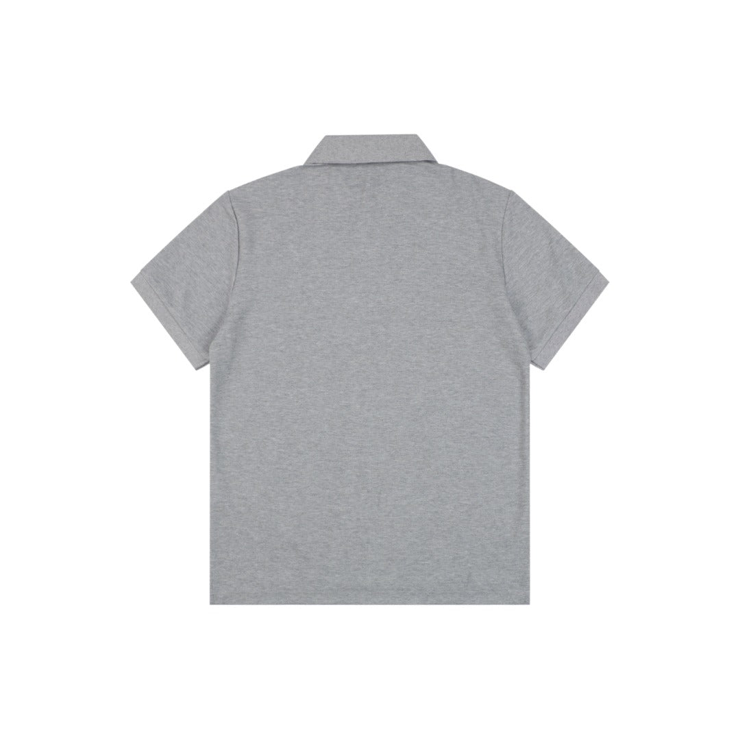 Burberry Oversized TB Monogram Silicone Logo Polo Shirt – Grey