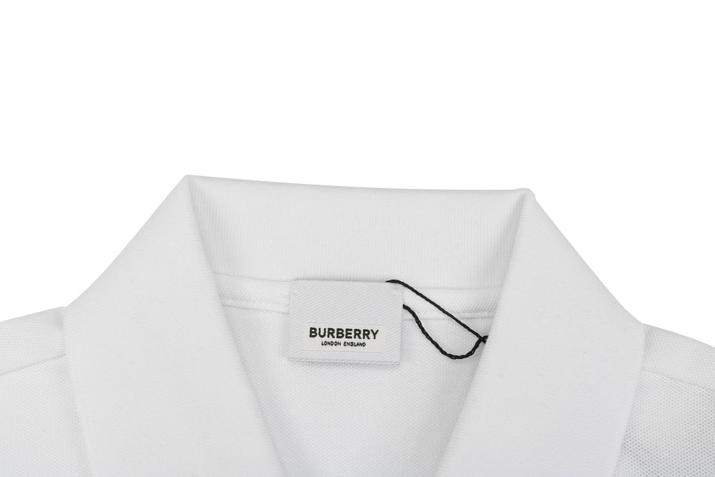 Burberry Oversized TB Monogram Silicone Logo Polo Shirt – White