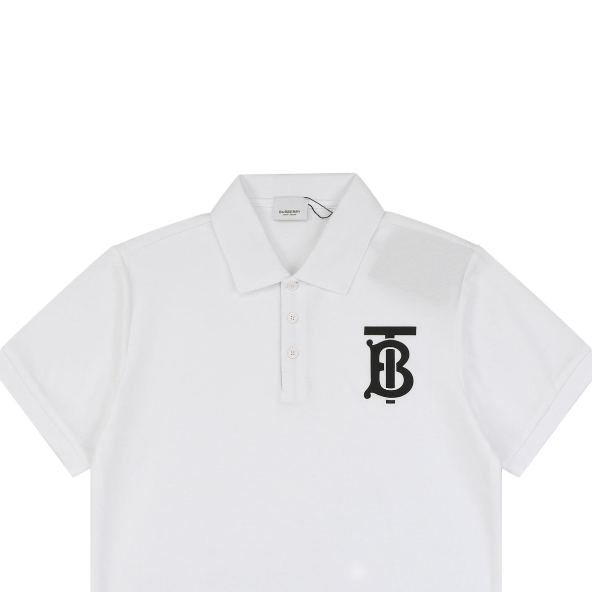 Burberry Oversized TB Monogram Silicone Logo Polo Shirt – White