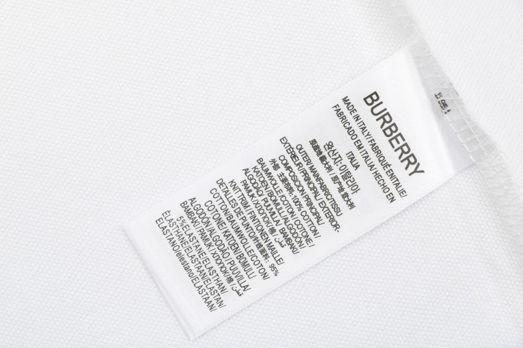 Burberry Oversized TB Monogram Silicone Logo Polo Shirt – White