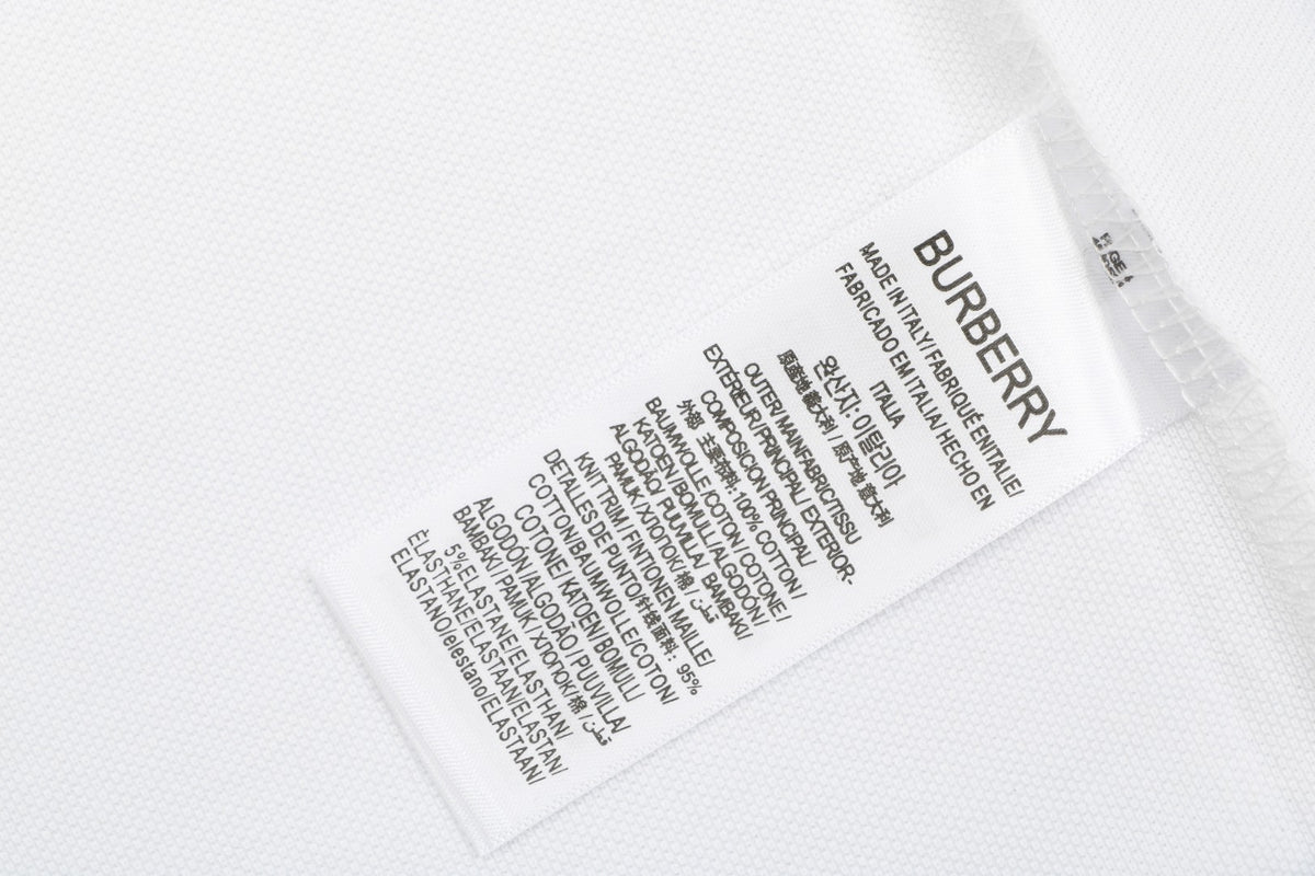 Burberry Oversized TB Monogram Silicone Logo Polo Shirt – White