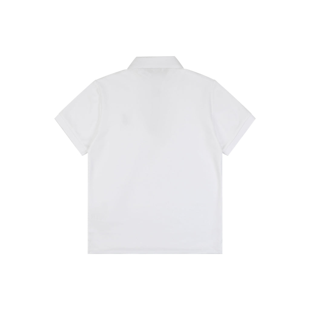 Burberry Oversized TB Monogram Silicone Logo Polo Shirt – White