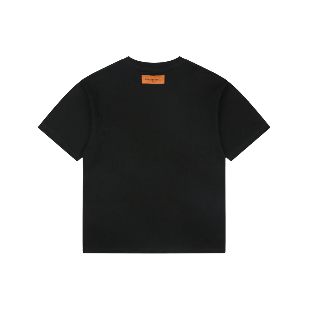 LV Monogram Towel Embroidery Short Sleeve Tee – Black / Blue