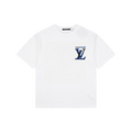 LV Monogram Towel Embroidery Short Sleeve Tee – White / Blue