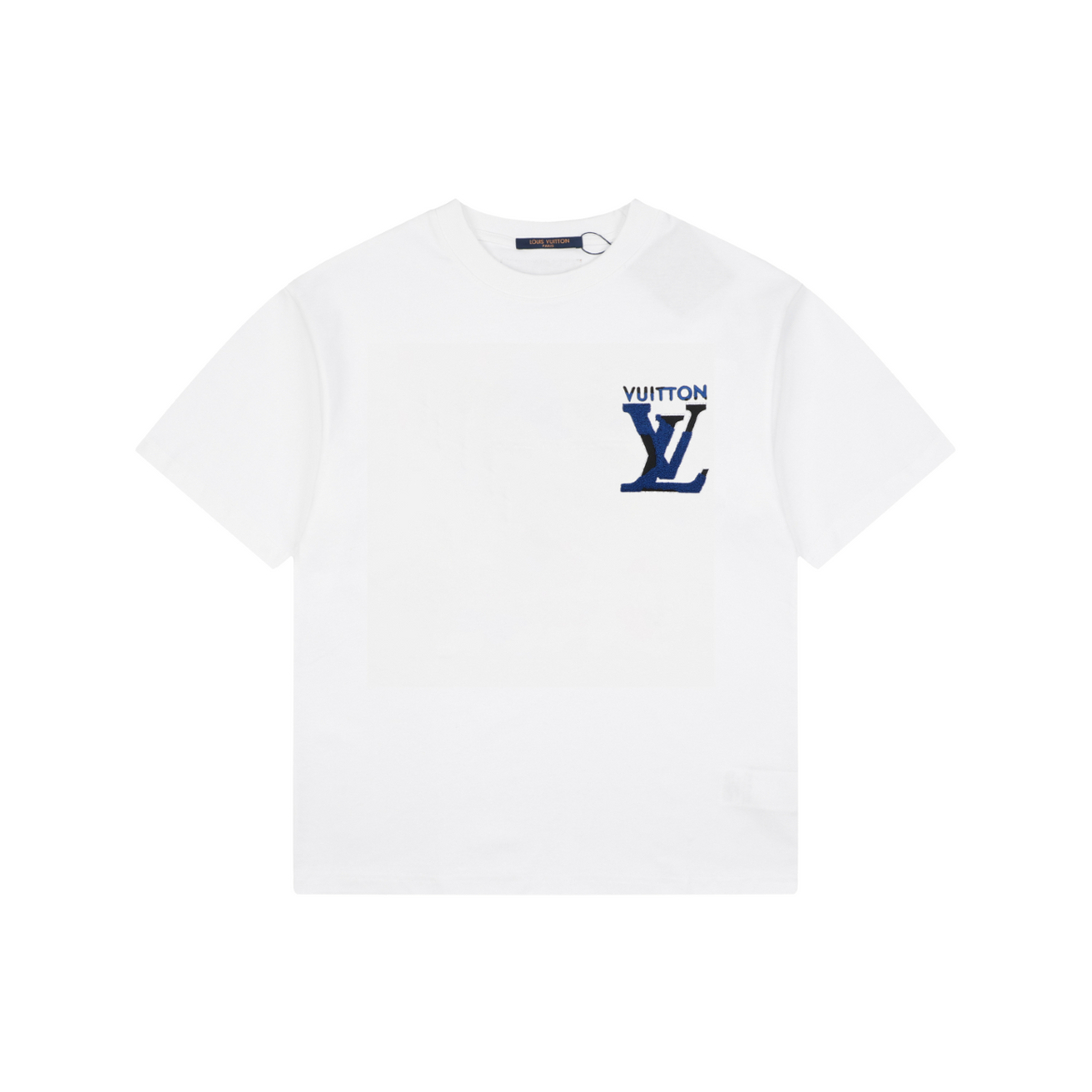LV Monogram Towel Embroidery Short Sleeve Tee – White / Blue